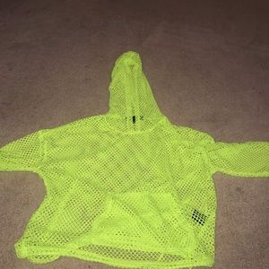 fish net cropped shirt